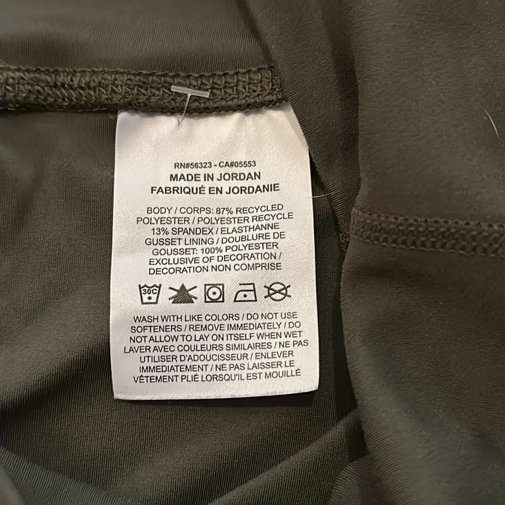 Nike Army Green Crossbody Mid Rise Waist Leggings Size Lg Workout, Activewear - Picture 9 of 11